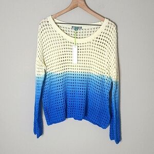 Good Luck Gem Ombre Open Stitch Sweater NWT